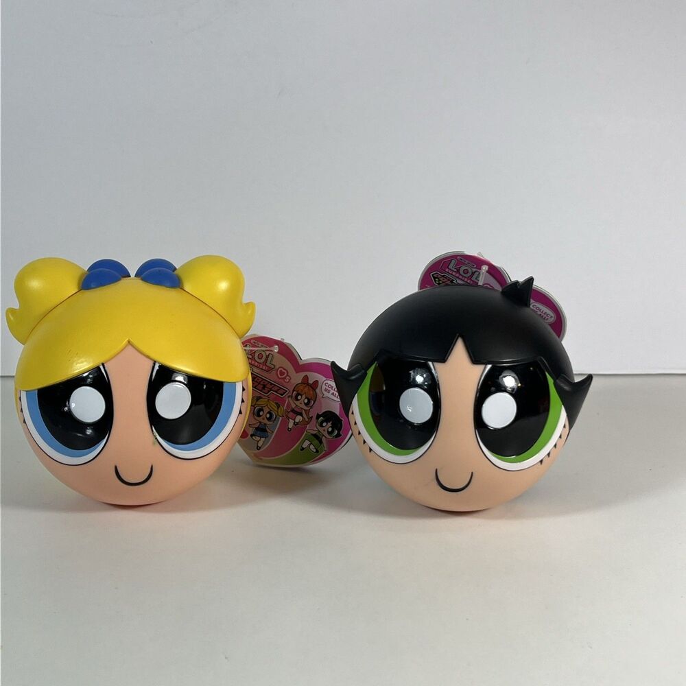 Cartoon Network Powerpuff Girls Bubbles And Buttercup 4" Plastic Empty...